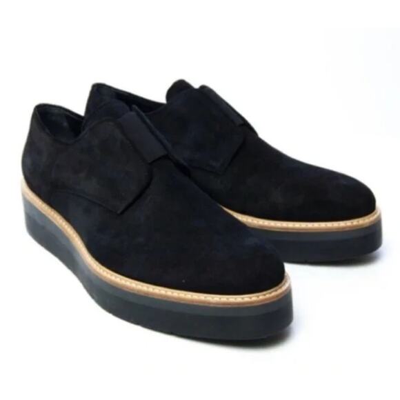 Vince Davy Suede Slip-On Platform Flatorm Oxford Loafer Shoes 7.5 Goth Preppy - Picture 1 of 7